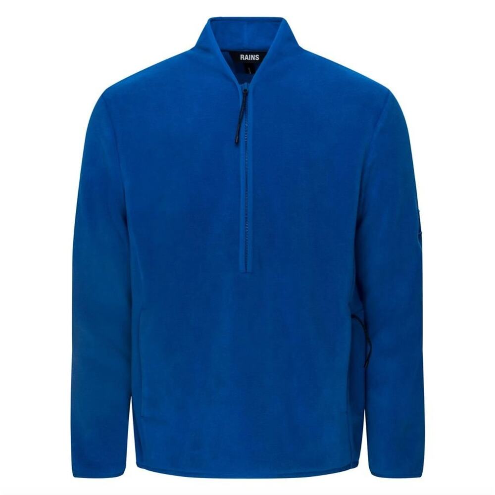 Rains Fleece Half Zip Pullover Jacket in Royal Blue, Size Small